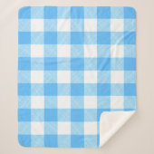 Slow-Living Summer Sky Check Sherpadecke (Vorderseite)