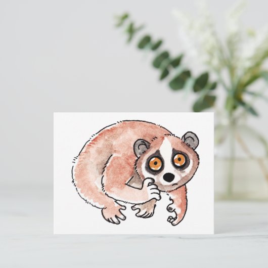 Slow Loris Postcard Postkarte (Stehend Vorderseite)