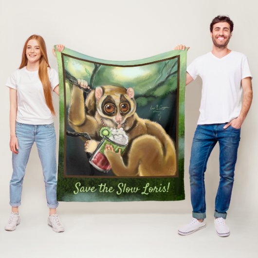 Slow Loris Smoothie Fleecedecke (Beispiel)