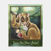 Slow Loris Smoothie Fleecedecke (Vorderseite)