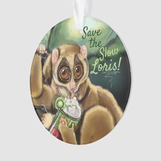 Slow Loris Smoothie Ornament (Vorderseite)