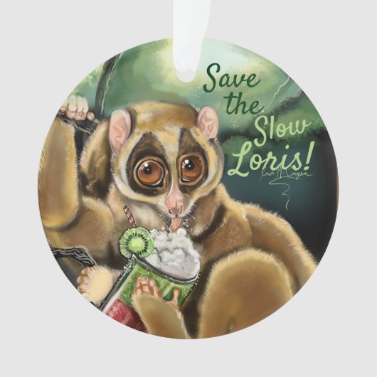 Slow Loris Smoothie Ornament (Vorderseite)