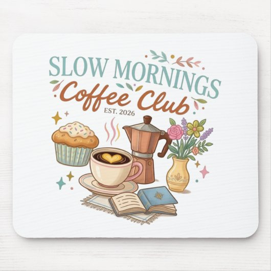 Slow Mornings Coffee Club Mousepad (Vorne)