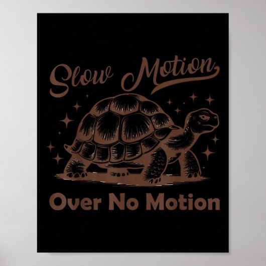 Slow-Motion statt keiner Bewegung Turtle Meme Männ Poster (Vorne)
