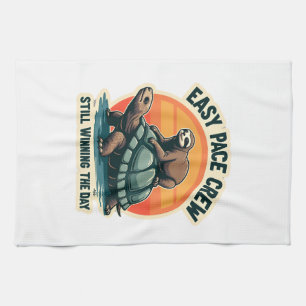 Slow Pace Squad Vintage-Tier Runner-Shirt 2 Geschirrtuch