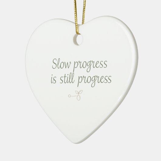 Slow Progress Is Still Progress – Calm Minimal Keramik Ornament (Links)