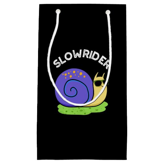 Slow Rider Funny Low Rider Snail Pub Dark BG Kleine Geschenktüte (Vorderseite)