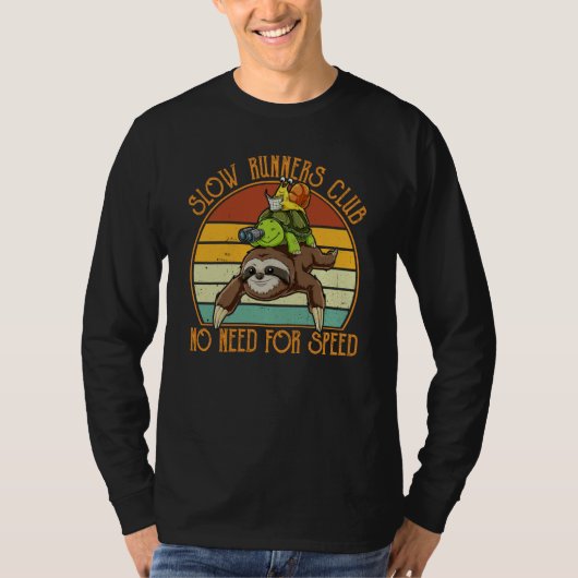 Slow Runners Club No Need For Speed Sloth & Turtle T-Shirt (Vorderseite)
