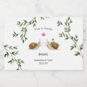 Slow & Steady Snail Wedding Favor Alkoholflaschenetikett (Einzelnes Label)