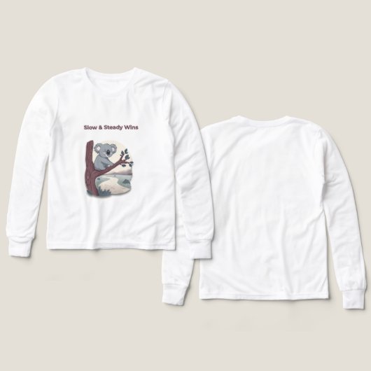 **"Slow & Steady Wins – Motivational Cute Koala "* (Design Vorderseite & Rückseite)