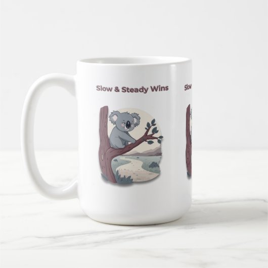 **"Slow & Steady Wins – Motivational Cute Koala "* Kaffeetasse (Links)
