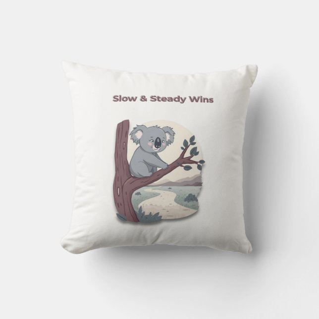 **"Slow & Steady Wins – Motivational Cute Koala "* Kissen (Vorderseite)