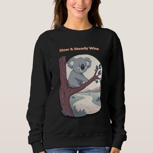 **"Slow & Steady Wins – Motivational Cute Koala "* Sweatshirt (Vorderseite)