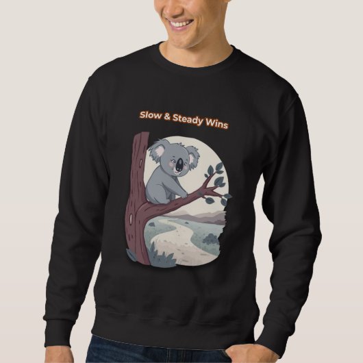 **"Slow & Steady Wins – Motivational Cute Koala "* Sweatshirt (Vorderseite)