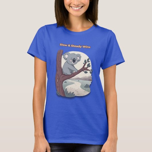 **"Slow & Steady Wins – Motivational Cute Koala "* T-Shirt (Vorderseite)
