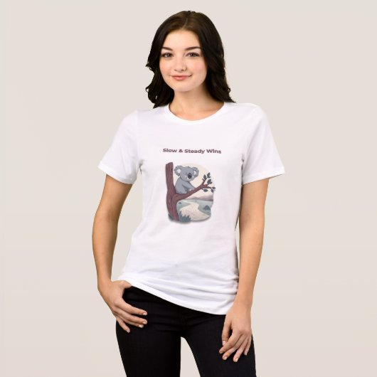 **"Slow & Steady Wins – Motivational Cute Koala "* Tri-Blend Shirt (Vorderseite voll)