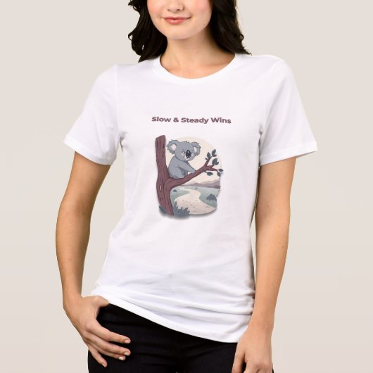 **"Slow & Steady Wins – Motivational Cute Koala "* Tri-Blend Shirt (Vorderseite)
