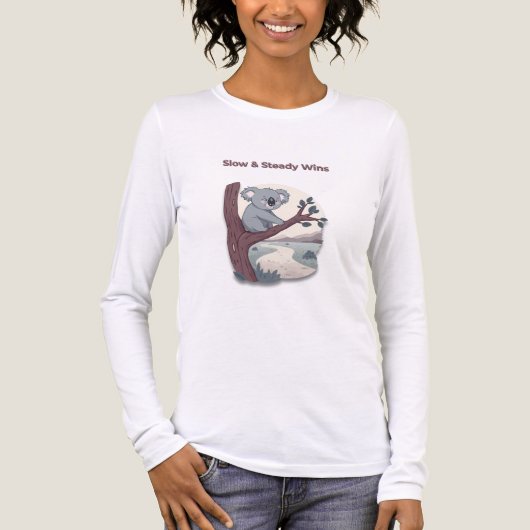 **"Slow & Steady Wins – Motivational Cute Koala "* Tri-Blend Shirt (Vorderseite)