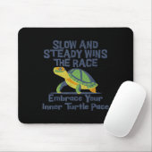 Slow Steady Wins The Race Inner Turtle Pace Funny Mousepad (Mit Mouse)