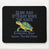 Slow Steady Wins The Race Inner Turtle Pace Funny  Mousepad (Vorne)