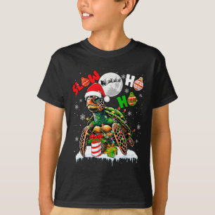 Slow Turtle Santa Laugh Weihnachtssee Tiere Liebe T-Shirt