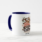 Slow Without Coffee Funny Sloth Mug Tasse (Vorderseite Links)