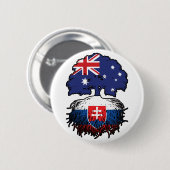 Slowakei - Australisches Australien Tree Roots Button (Vorne & Hinten)