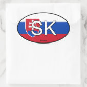 Slowakei-Euro-Aufkleber Ovaler Aufkleber (Tasche)