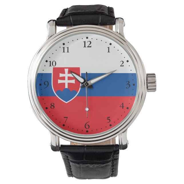 Slowakei-Flagge Armbanduhr (Vorderseite)