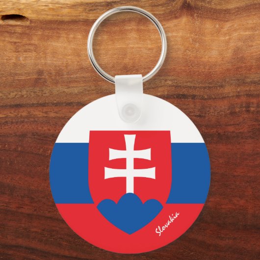 Slowakei Flagge, Emblem & Slowakei Urlaub / Sport Schlüsselanhänger (Vorderseite)