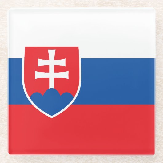 Slowakei-Flagge Glasuntersetzer (Vorderseite)