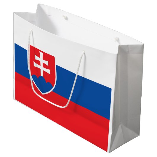 Slowakei-Flagge Große Geschenktüte (Vorderseite Schrägansicht)