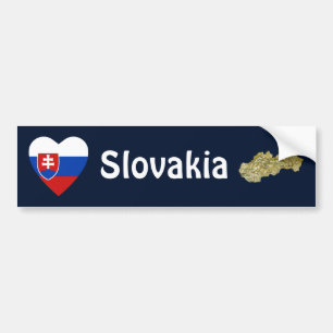 Slowakei-Flagge Herz + Karte Aufkleber Autoaufkleber
