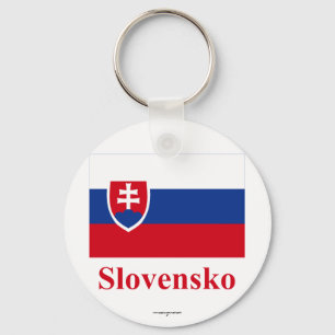 Slowakei-Flagge mit Namen auf slowakisch Schlüsselanhänger