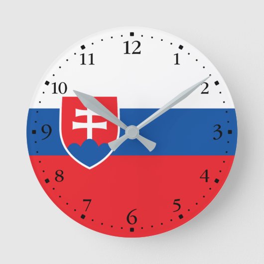 Slowakei-Flagge Runde Wanduhr (Vorderseite)