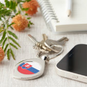 Slowakei-Flagge Schlüsselanhänger (Seite)