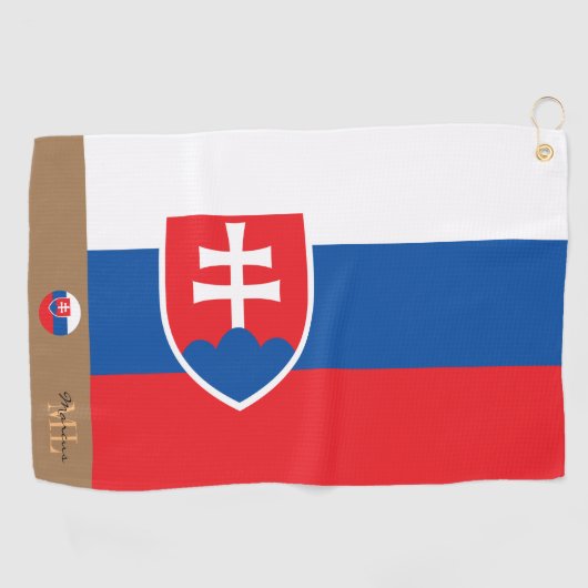 Slowakei Flagge - Slowakei mit Monogramm Golfhandt Golfhandtuch (Horizontal)