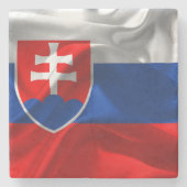 Slowakei-Flagge Steinuntersetzer (Vorderseite)