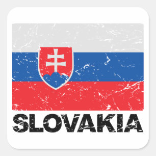 Slowakei-Flagge Vintag Quadratischer Aufkleber