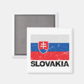 Slowakei-Flagge Vintage Magnet (Vorderseite/Rückseite)