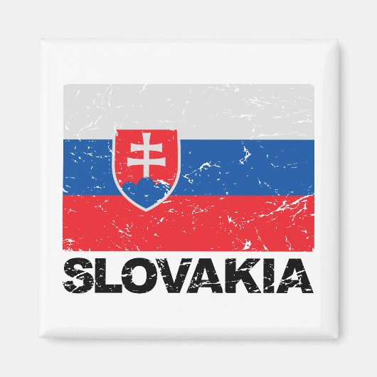 Slowakei-Flagge Vintage Magnet (Vorne)