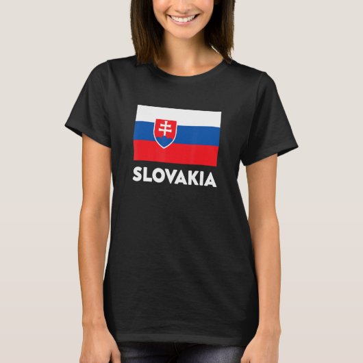 Slowakei Flaggen Blau Weißrot T-Shirt (Vorderseite)