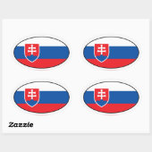 Slowakei-Flaggen-Oval-Aufkleber Ovaler Aufkleber (Blatt)