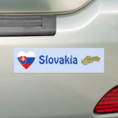 Slowakei Flaggenschwerpunkt + Karte Autoaufkleber (Auf Auto)