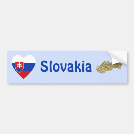 Slowakei Flaggenschwerpunkt + Karte Autoaufkleber (Vorne)