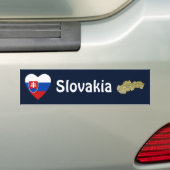 Slowakei Flaggenschwerpunkt + Karte Autoaufkleber (Auf Auto)