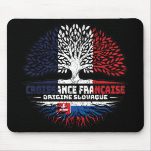 Slowakei - Französisch-Französisch-Tree-Roots-Flag Mousepad