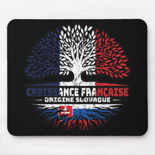 Slowakei - Französisch-Französisch-Tree-Roots-Flag Mousepad (Vorne)
