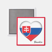 Slowakei - Herz und Slowakische Flagge, Urlaub / S Magnet (Vorderseite/Rückseite)