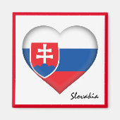 Slowakei - Herz und Slowakische Flagge, Urlaub / S Magnet (Vorne)